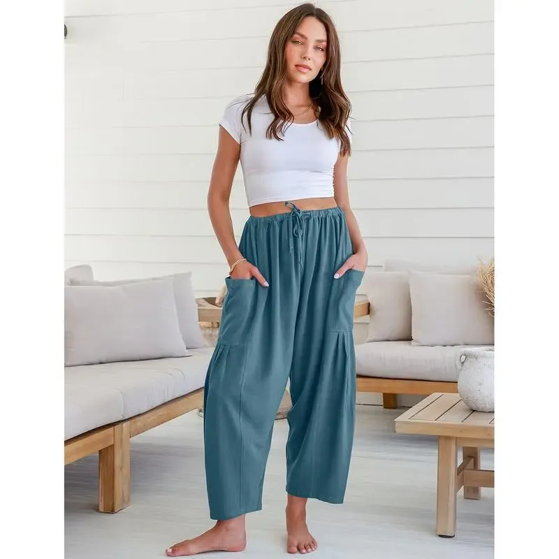 Women’s Linen Blend Wide Leg Pants