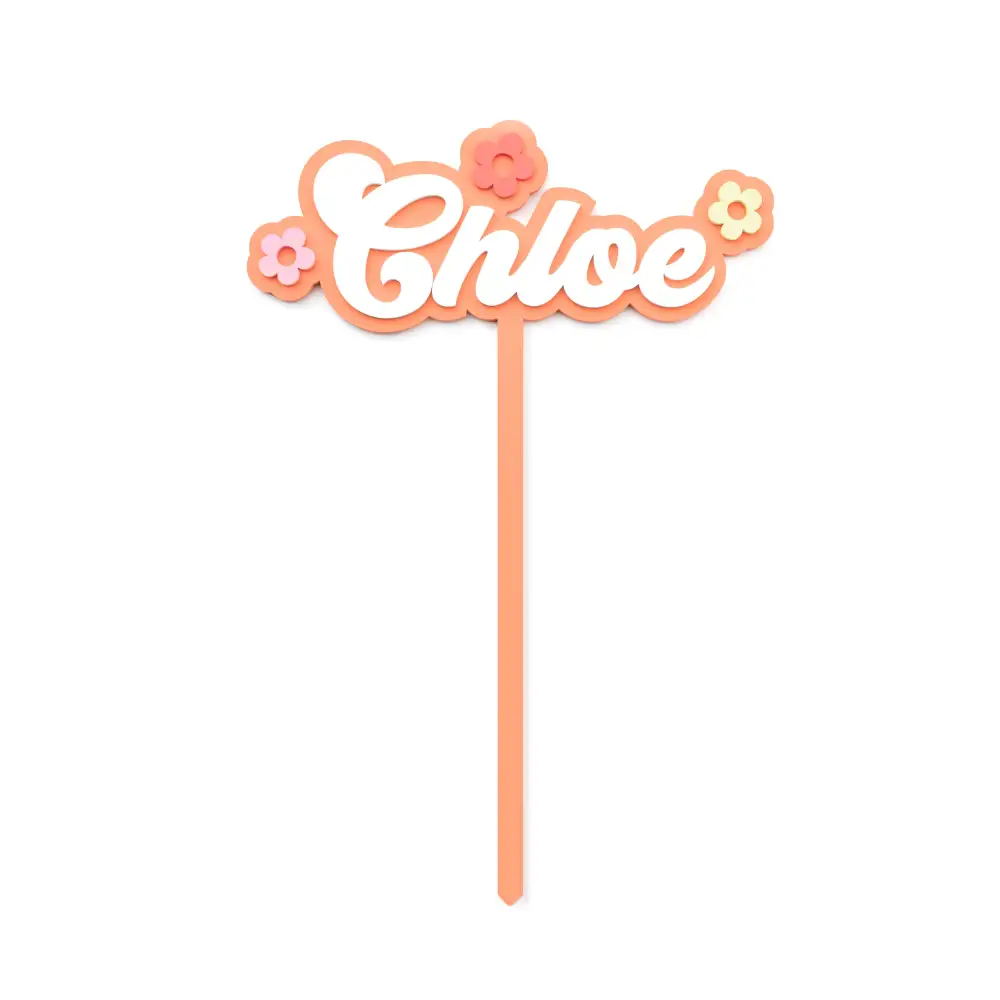 Retro Custom Acrylic Cake Topper