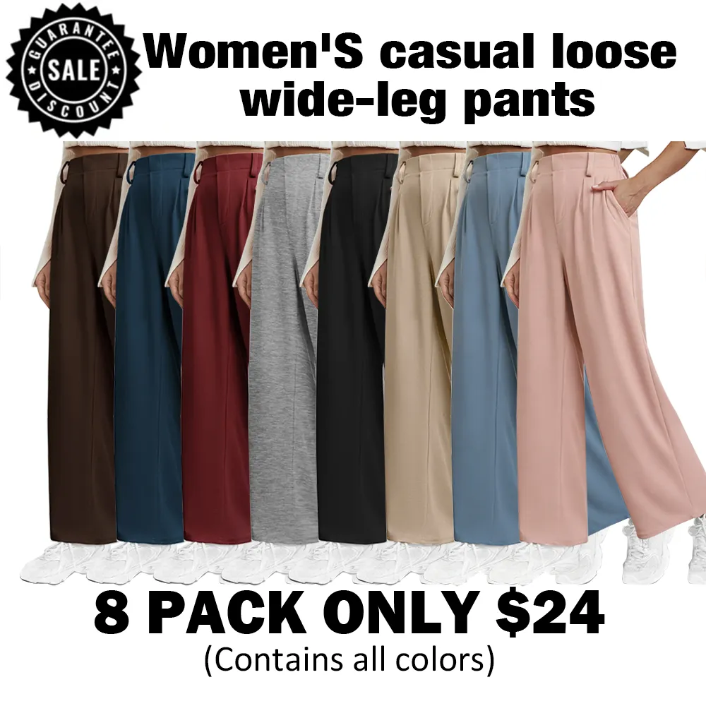 Women'S Casual Loose Wide-Leg Pants🔥8-Pack - Only $24