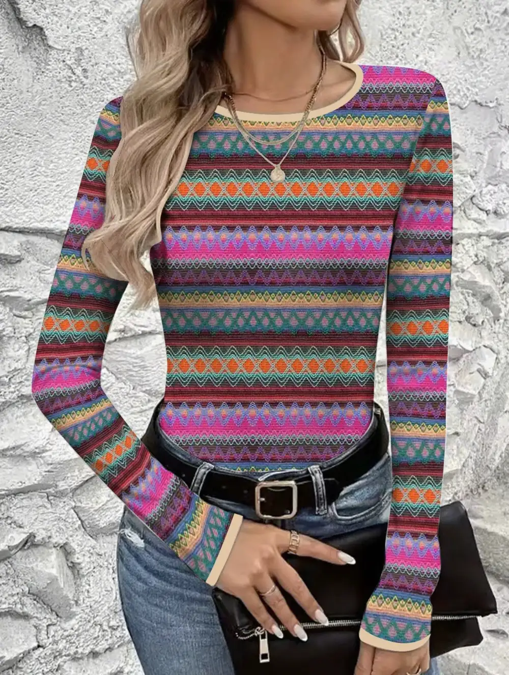 Colorful Stripe Long Sleeve Tee
