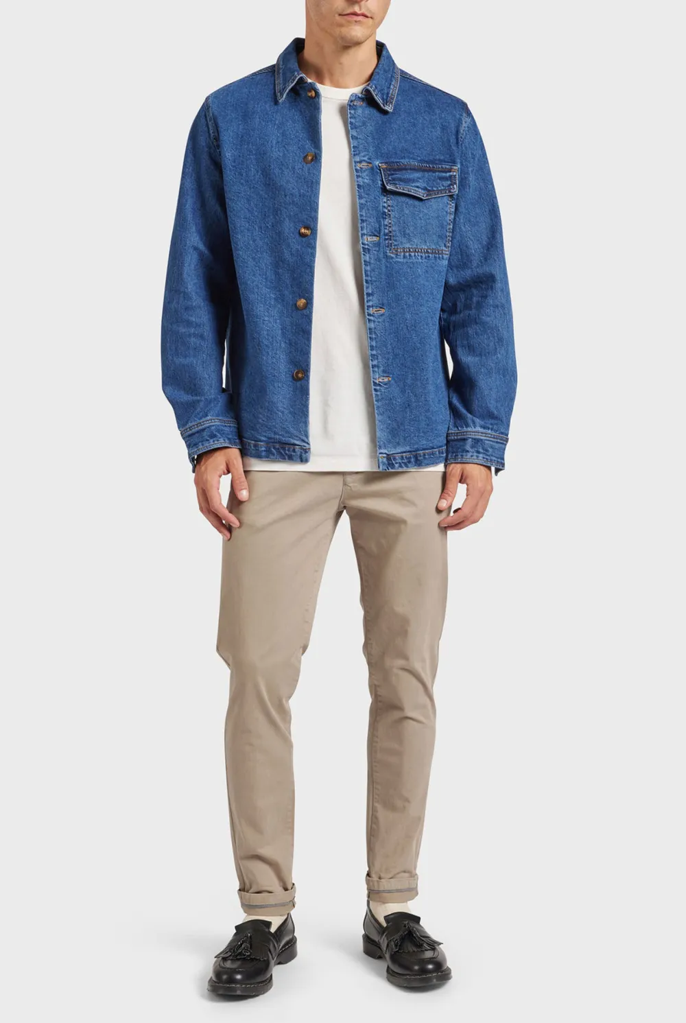 Light Blue Denim Button Down Overshirt