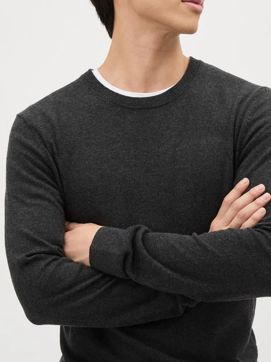 Charcoal Mix Long-Sleeve Crew-Neck Sweater