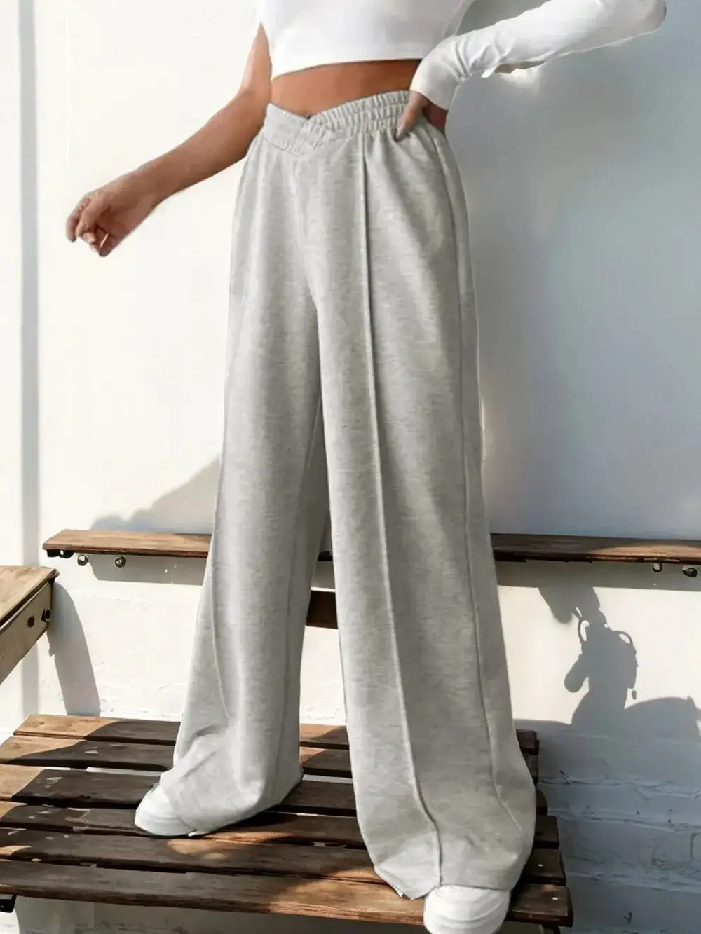 Tailored High Waist Wide Leg Pants