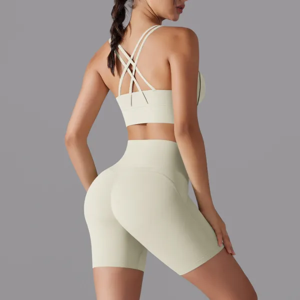 Seamless Cross-Back Two-Piece Shorts Active Set