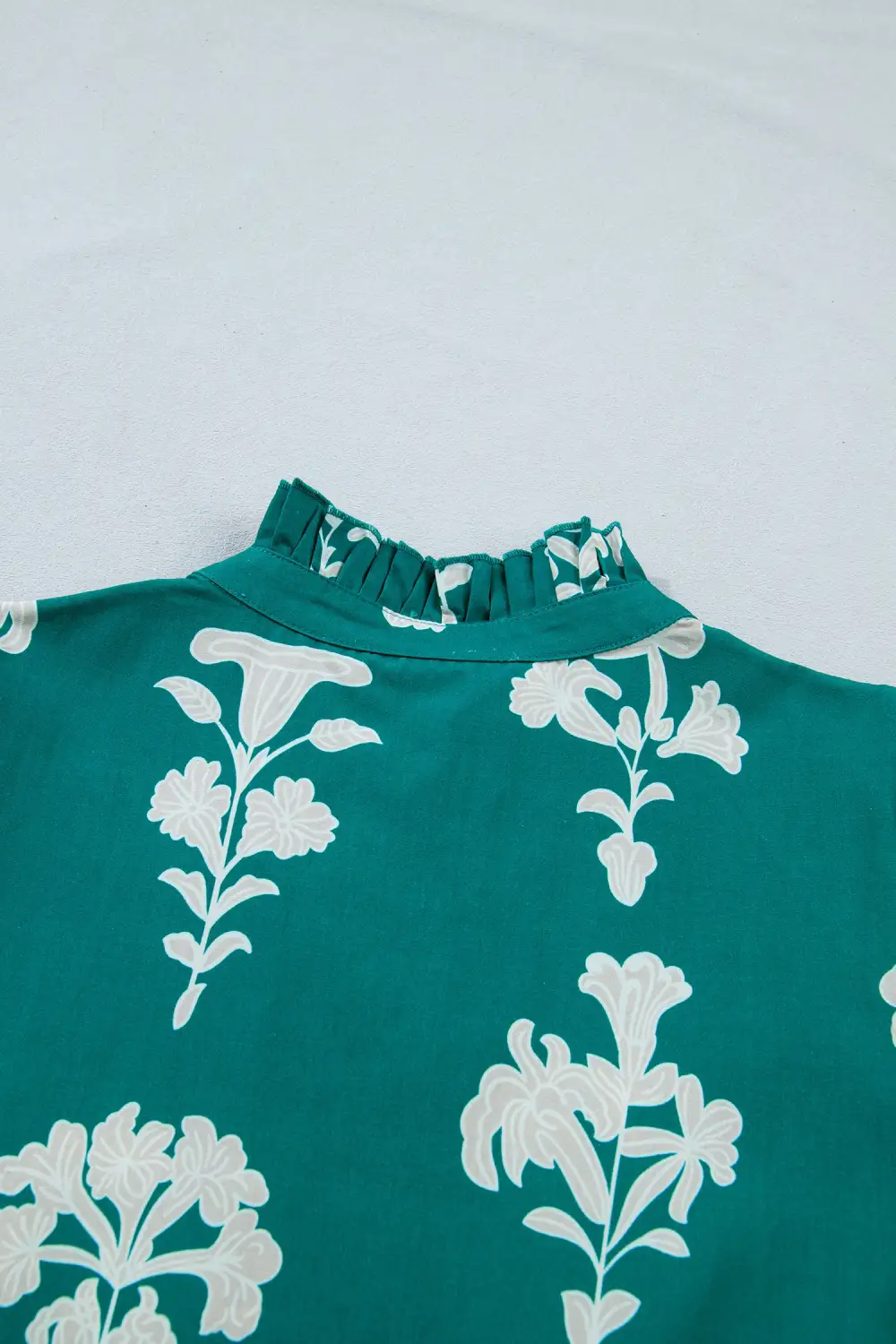 Floral V Neck Ruffle Mini Dress