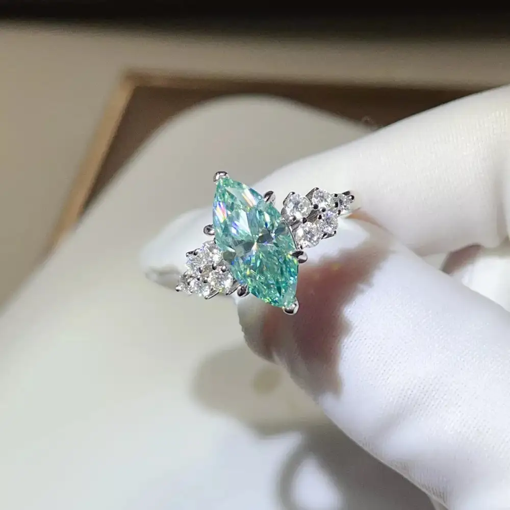 Crisp Sterling Silver Moissanite Ring