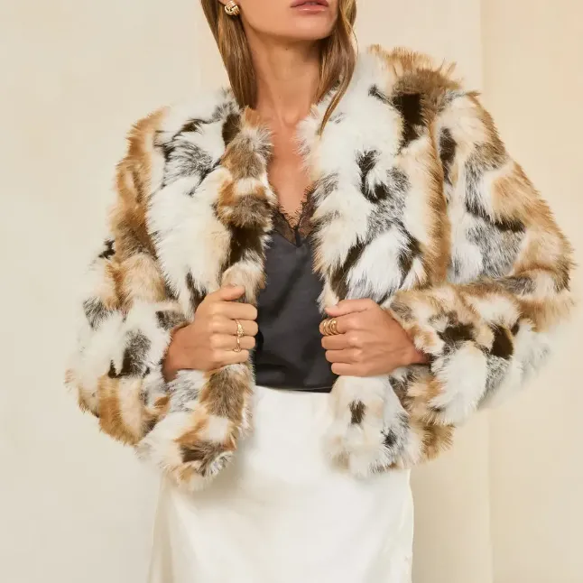 Textured Faux Fur Jacket