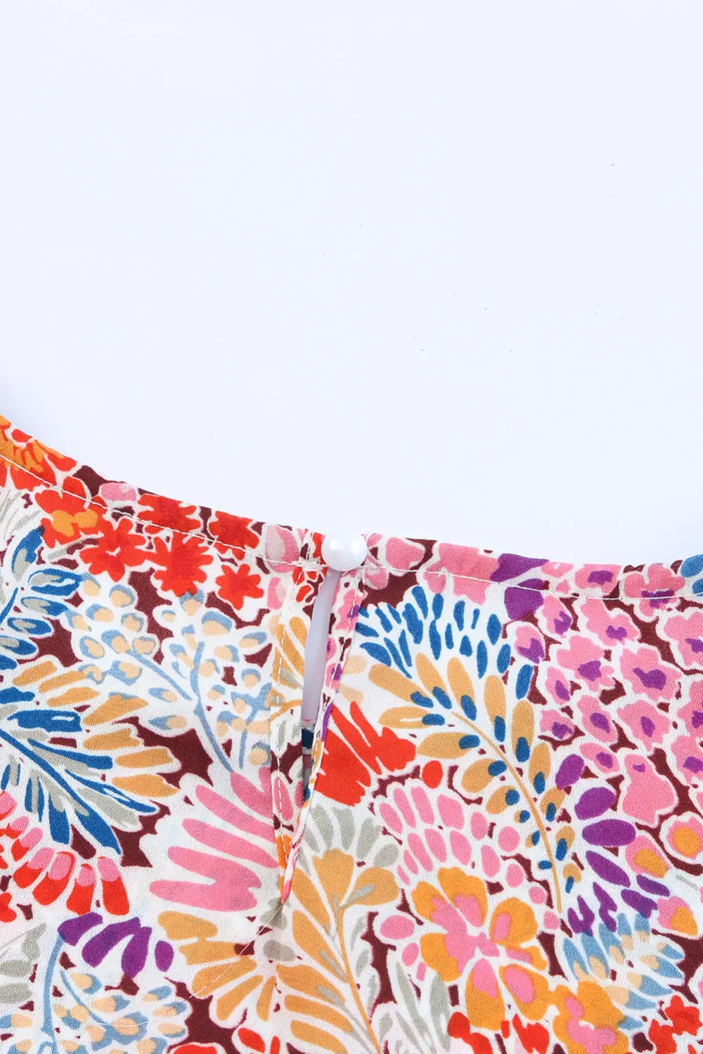 Layered Soft Floral V-Neck Blouse