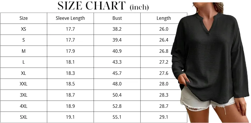Women's Plain Notched Neck Drop Shoulder Blouse