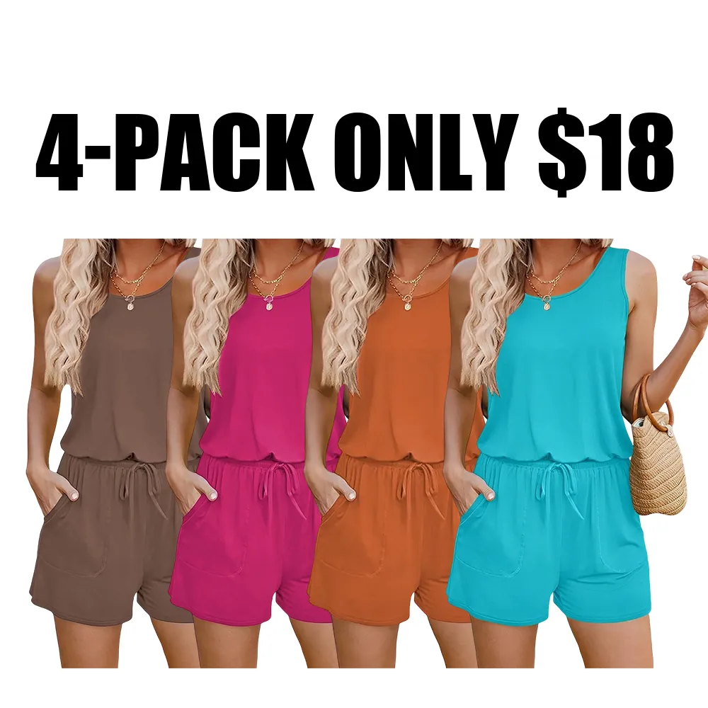 🔥Hot Sale💥Women's Summer Short Jumpsuit🔥8-PACK - All Colors Included