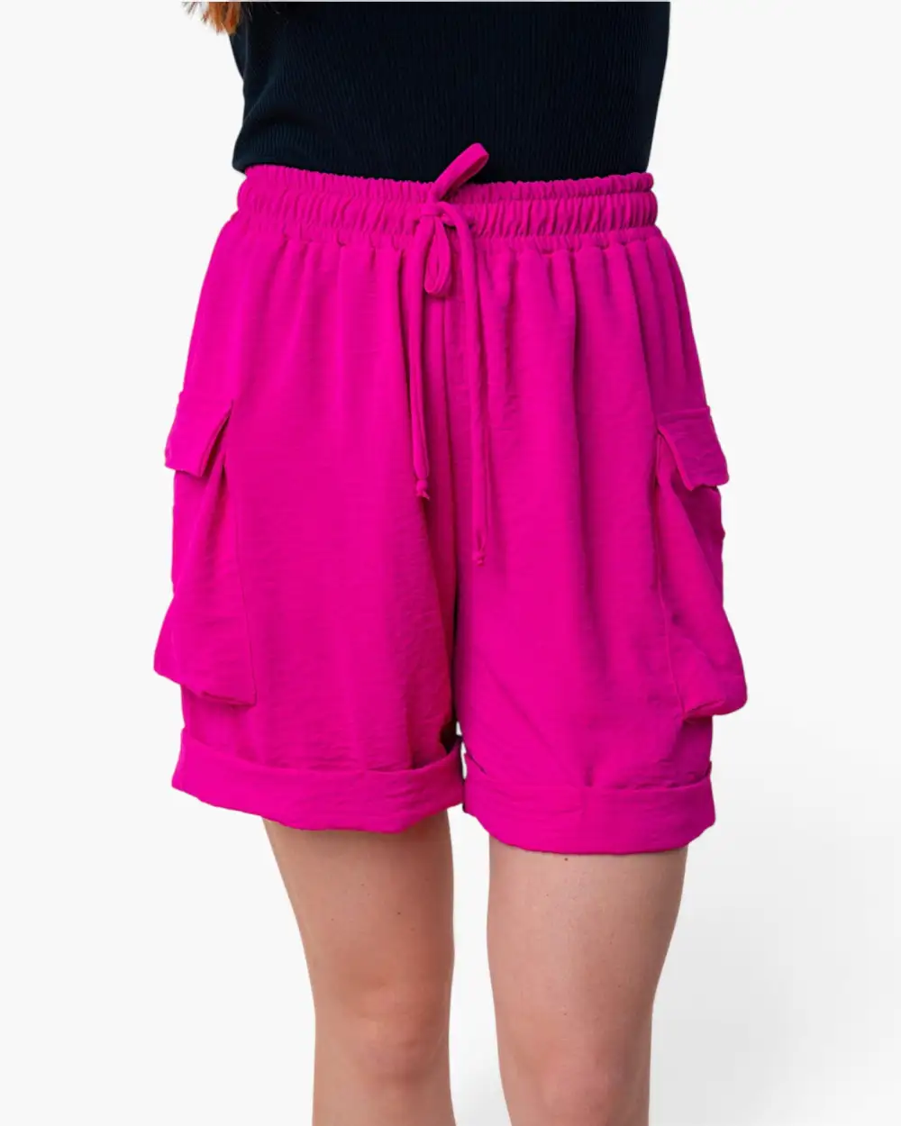 High Rise Cargo Shorts