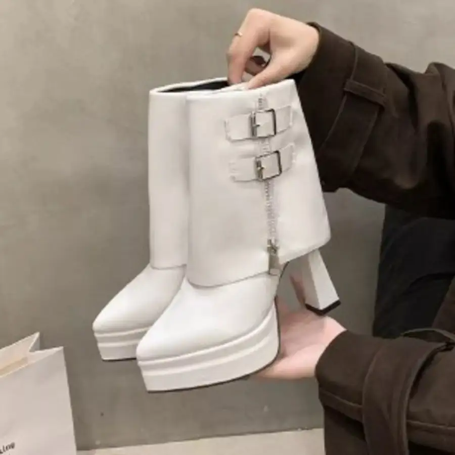Point Toe High Heels Boots