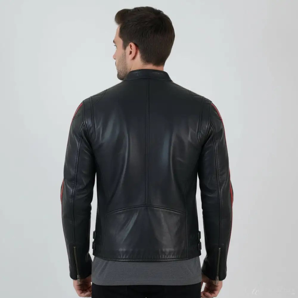 Vintage Inspired Leather Biker Bomber Motorcycle Jacket