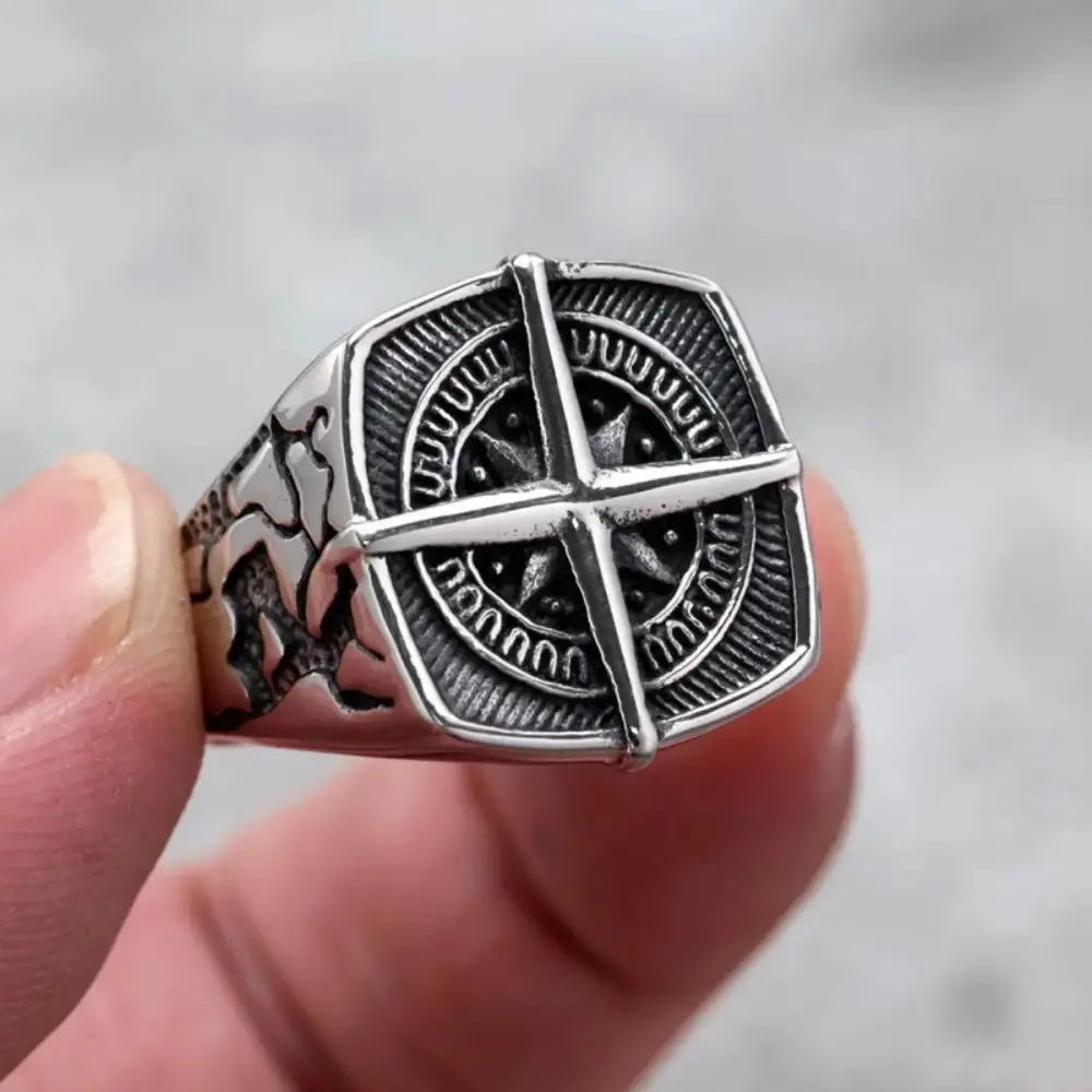 Men's Square Compass Ring