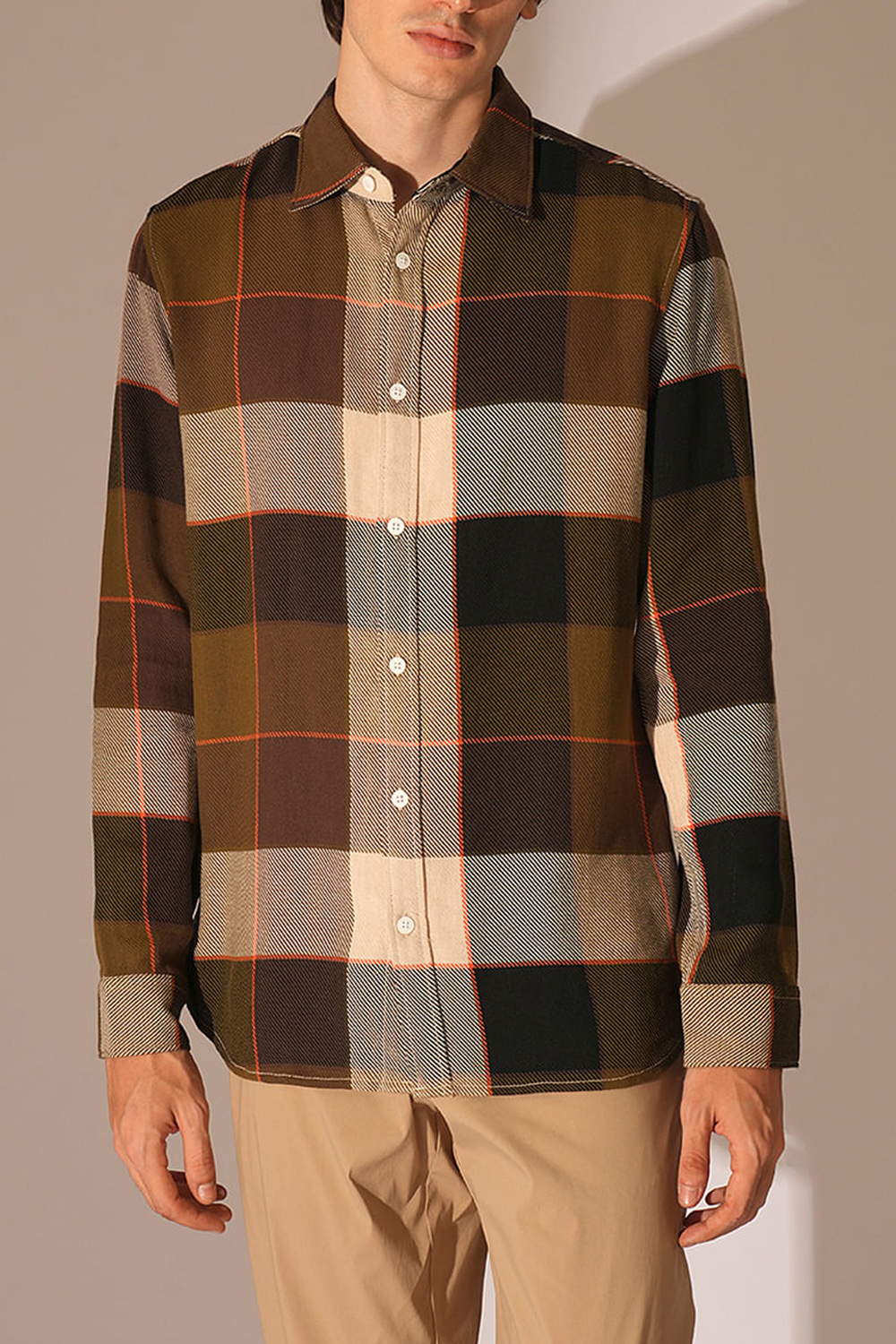 Green Check Cotton Shirt
