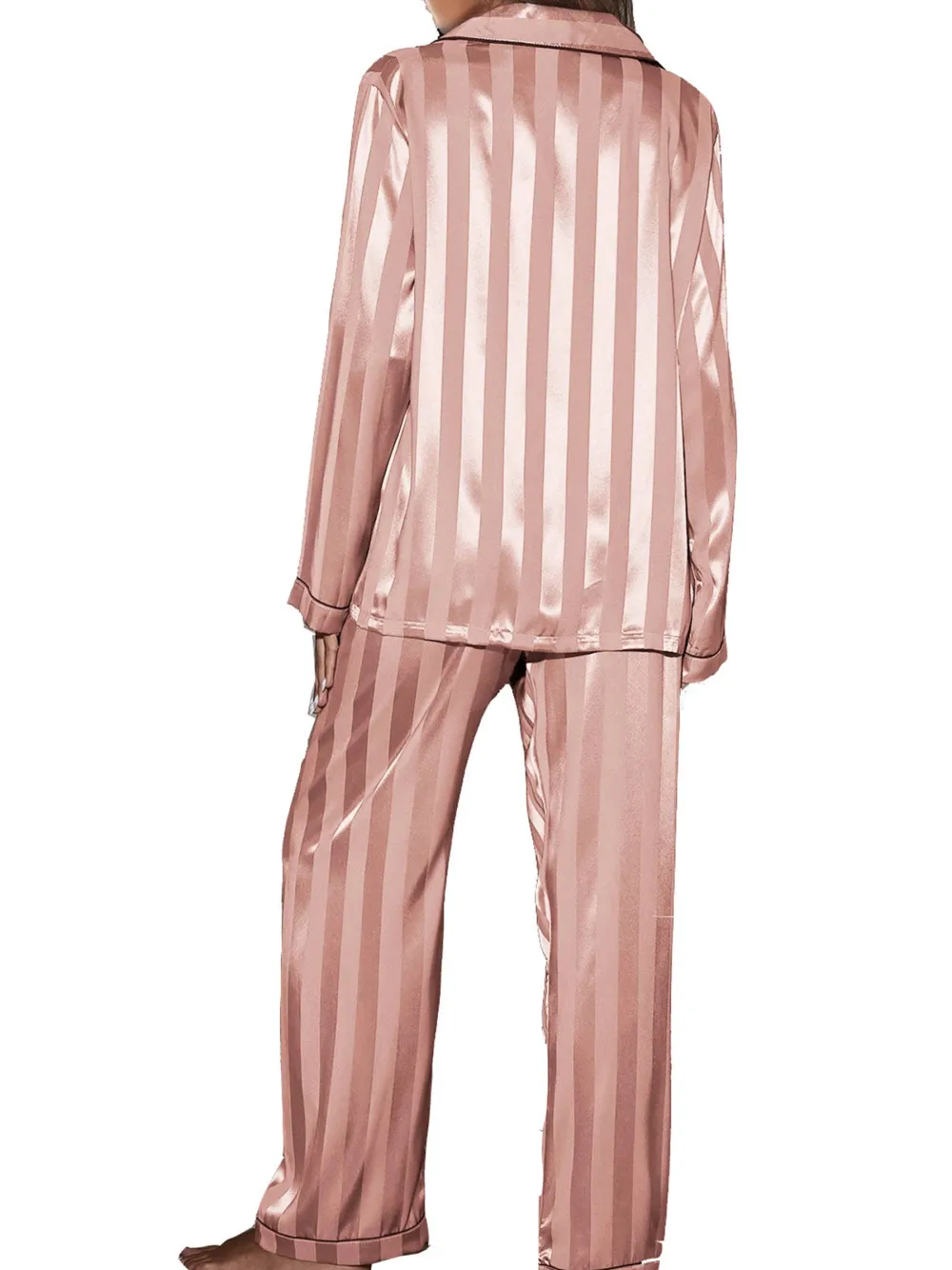 Button Front Satin Pajama Set