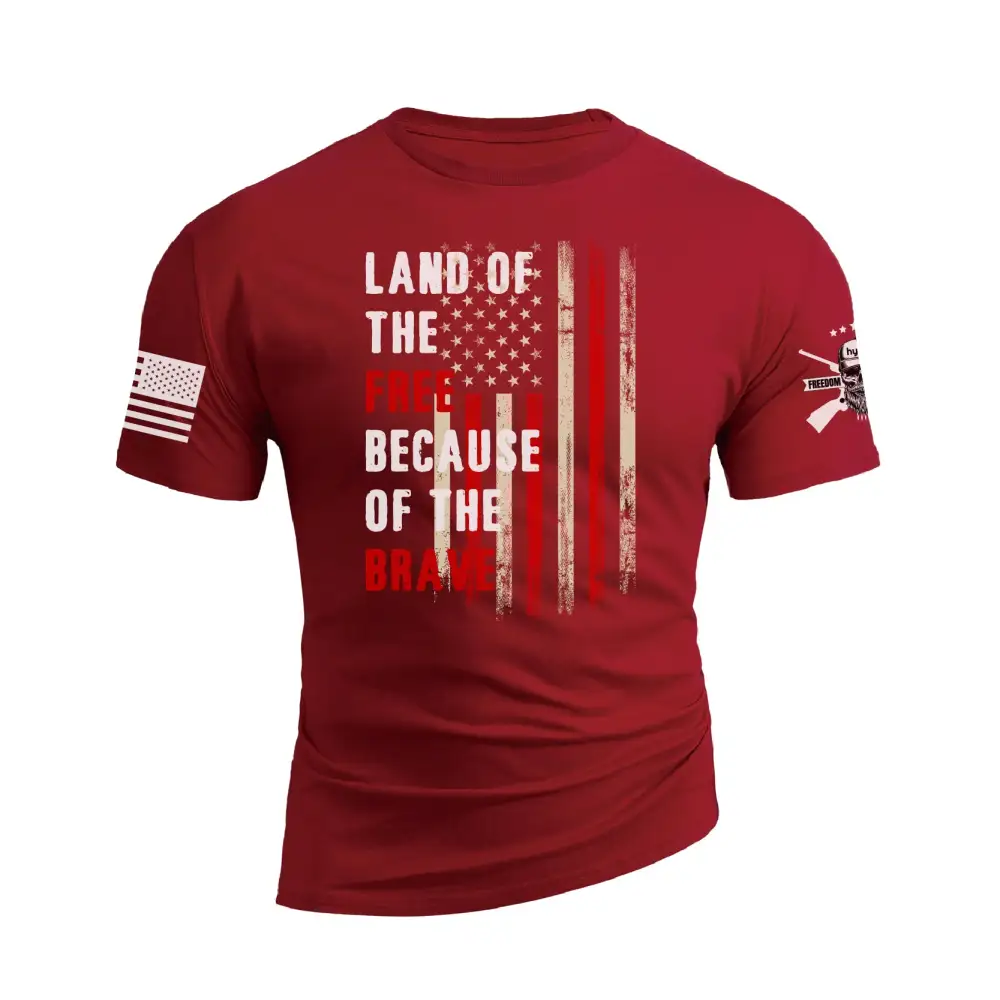 LAND OF THE FREE BECAUSE OF THE BRAVE GRAPHIC TEE