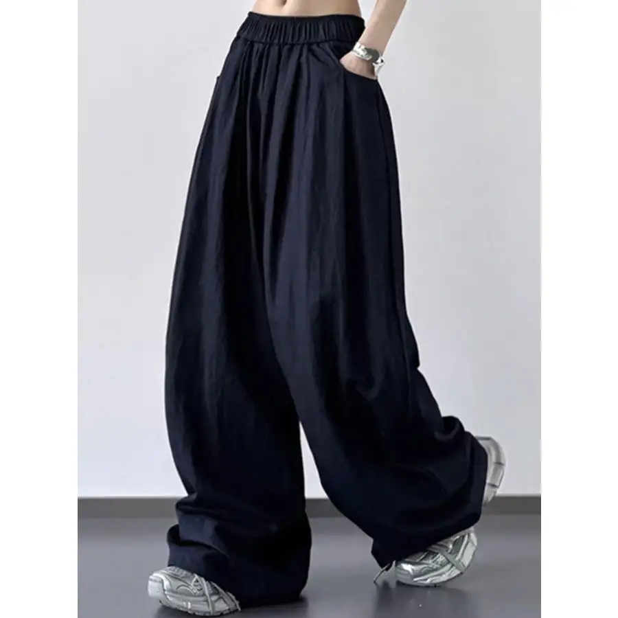 Wide Leg Pants with Elastic Waistband