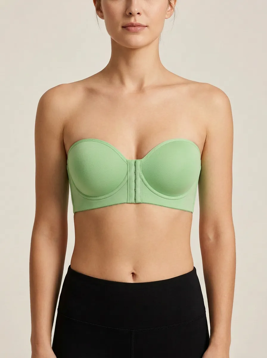 Women's Underbust-Seam Front-Closure Strapless Bra