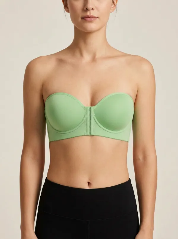 Women's Underbust-Seam Front-Closure Strapless Bra