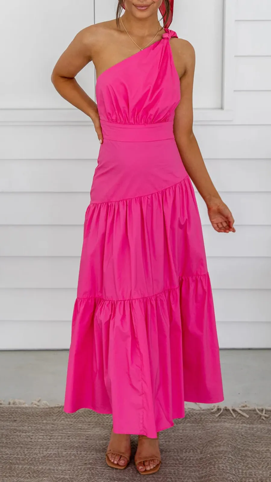 Knot Detail In Shoulder Strap Dress