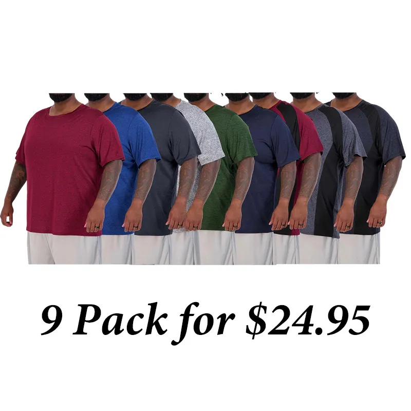 9PACK-Men’S Big & Tall Tech Stretch Short-Sleeve