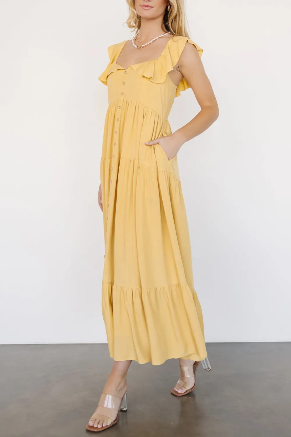 Classic Versatile Lace Collar V-Neck Dress