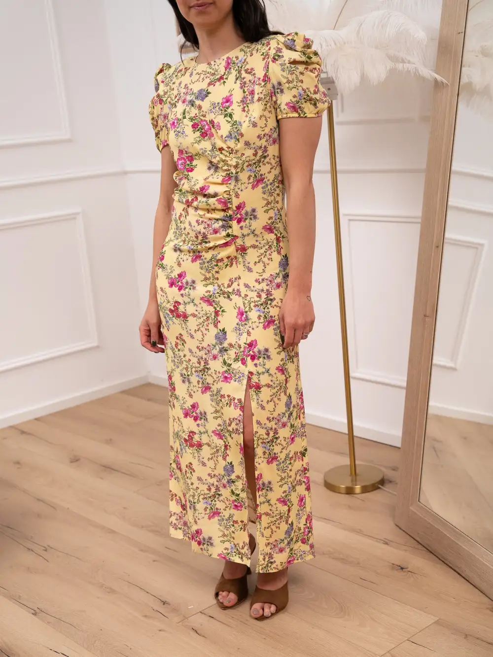 Mosaic Maxi Ruched Dress