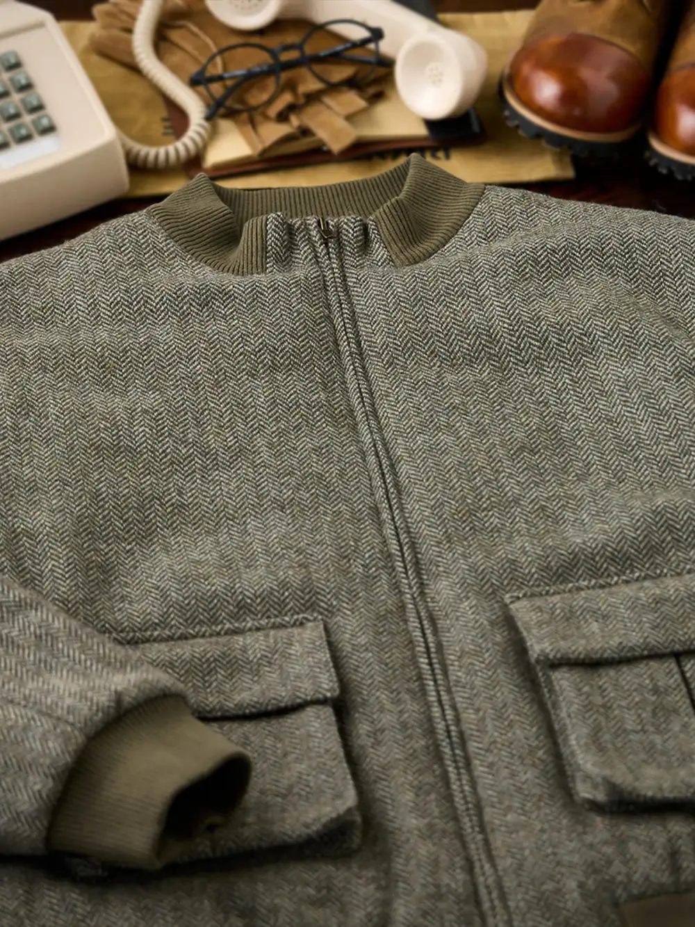 Men's Padded Wool Blend Casual Jacket