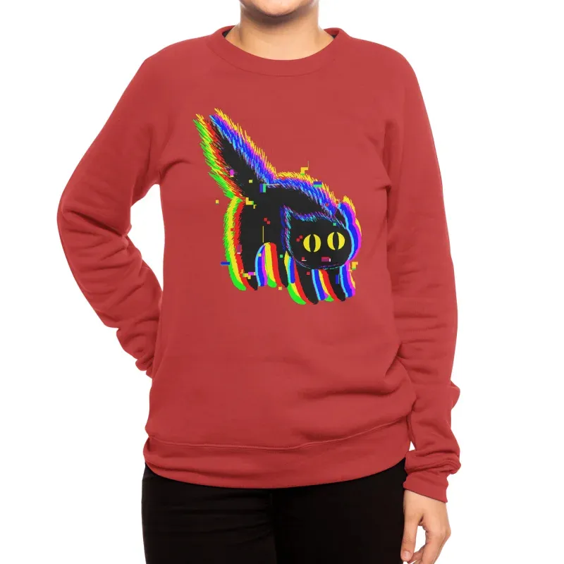 Digital Glitch Cat Sweatshirt