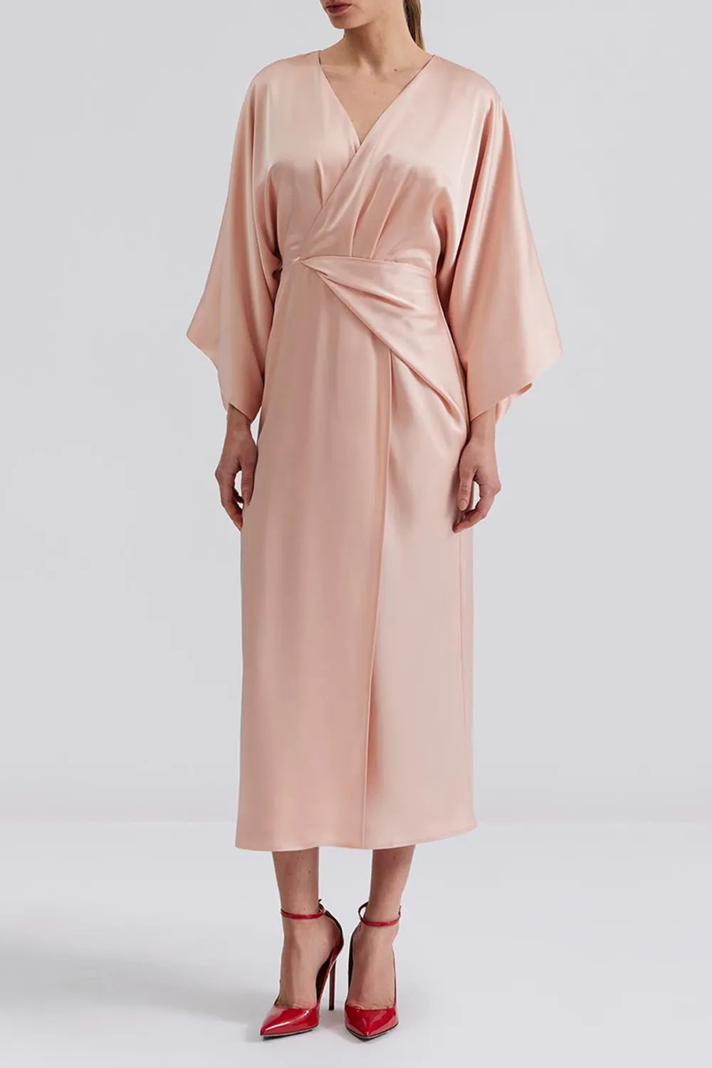 Wrap Style Short Sleeve Maxi Dress