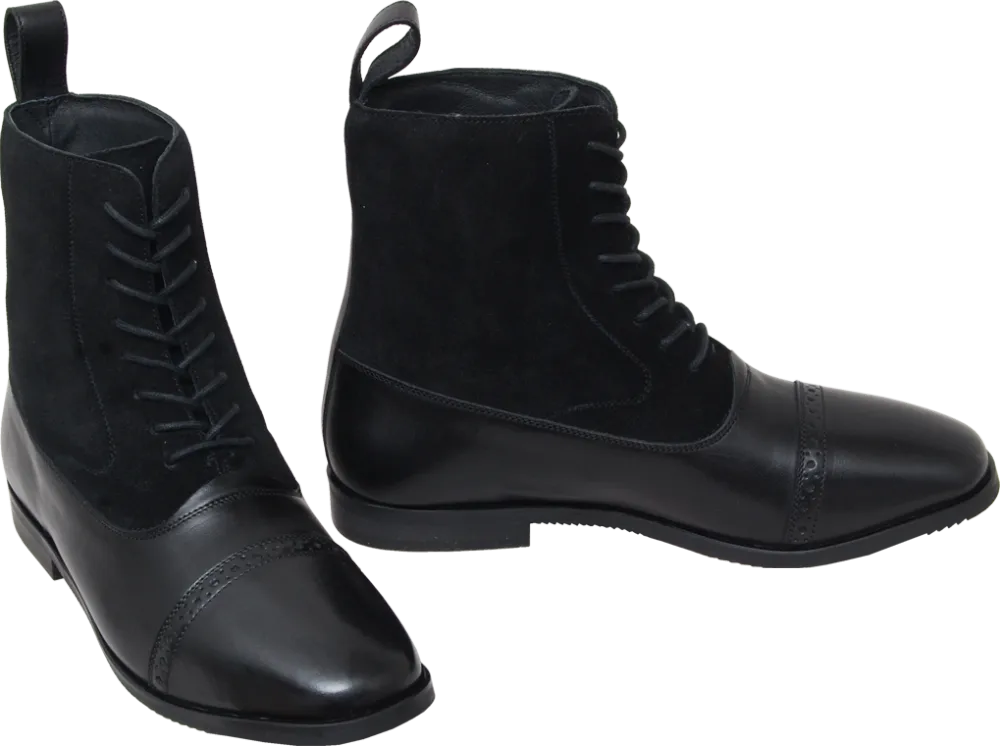 Traditional Lace-Up Rubber Sole Riding Ankle Boots
