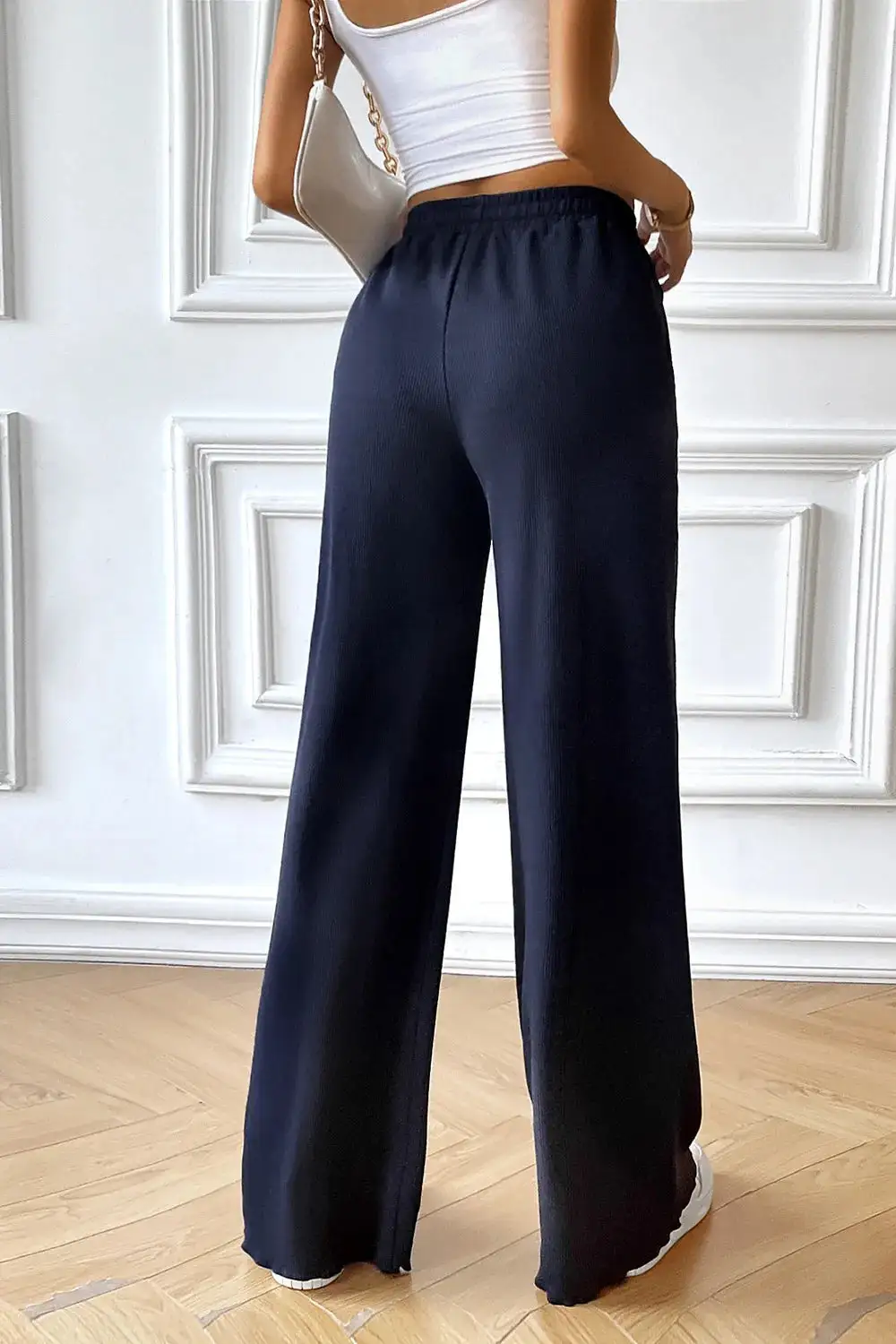 Casual Wide Leg Drawstring Pants