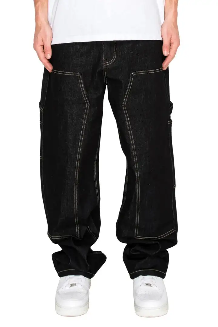 Men's Raw Denim Baggy Fit Carpenter Jeans