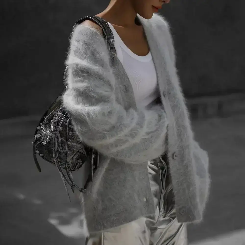 Cozy Mohair Knit Cardigan