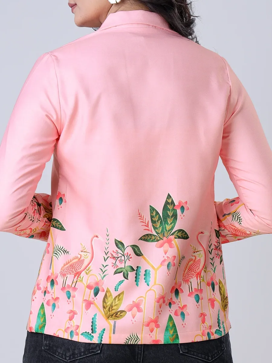 Simple, Fashionable And Stylish Floral-Printed Women's Jacket With Unique Design