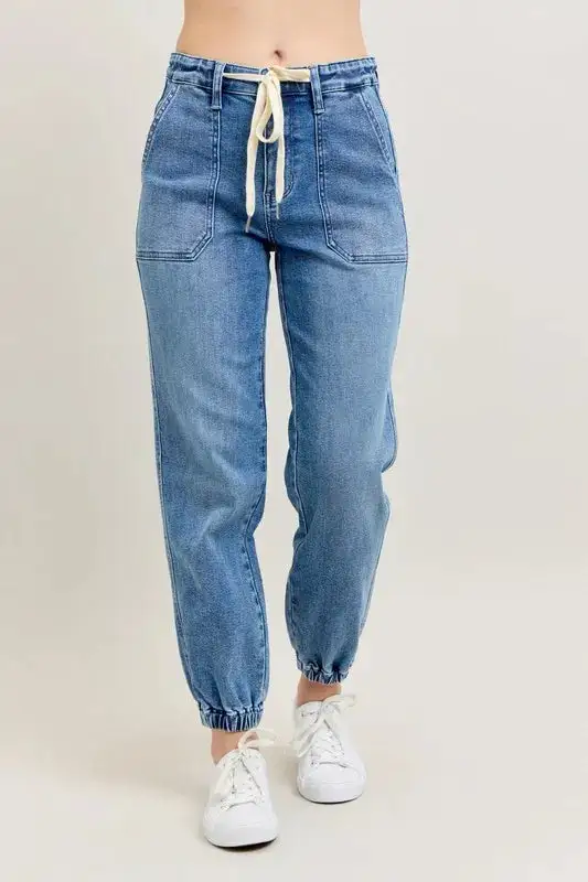 High Waist Jogger Plus Denim Jeans