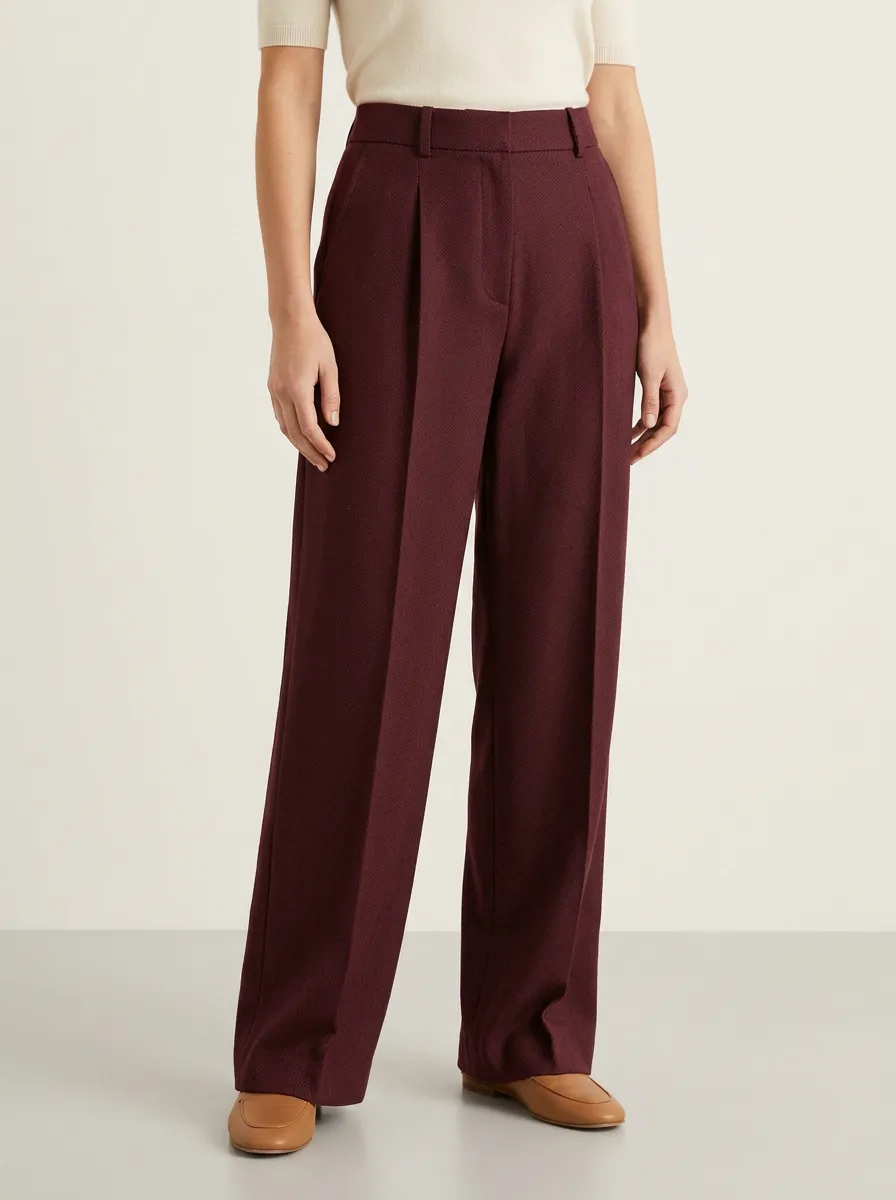 Comfort Wide-Leg Pleated Women's Wide-Leg Pants