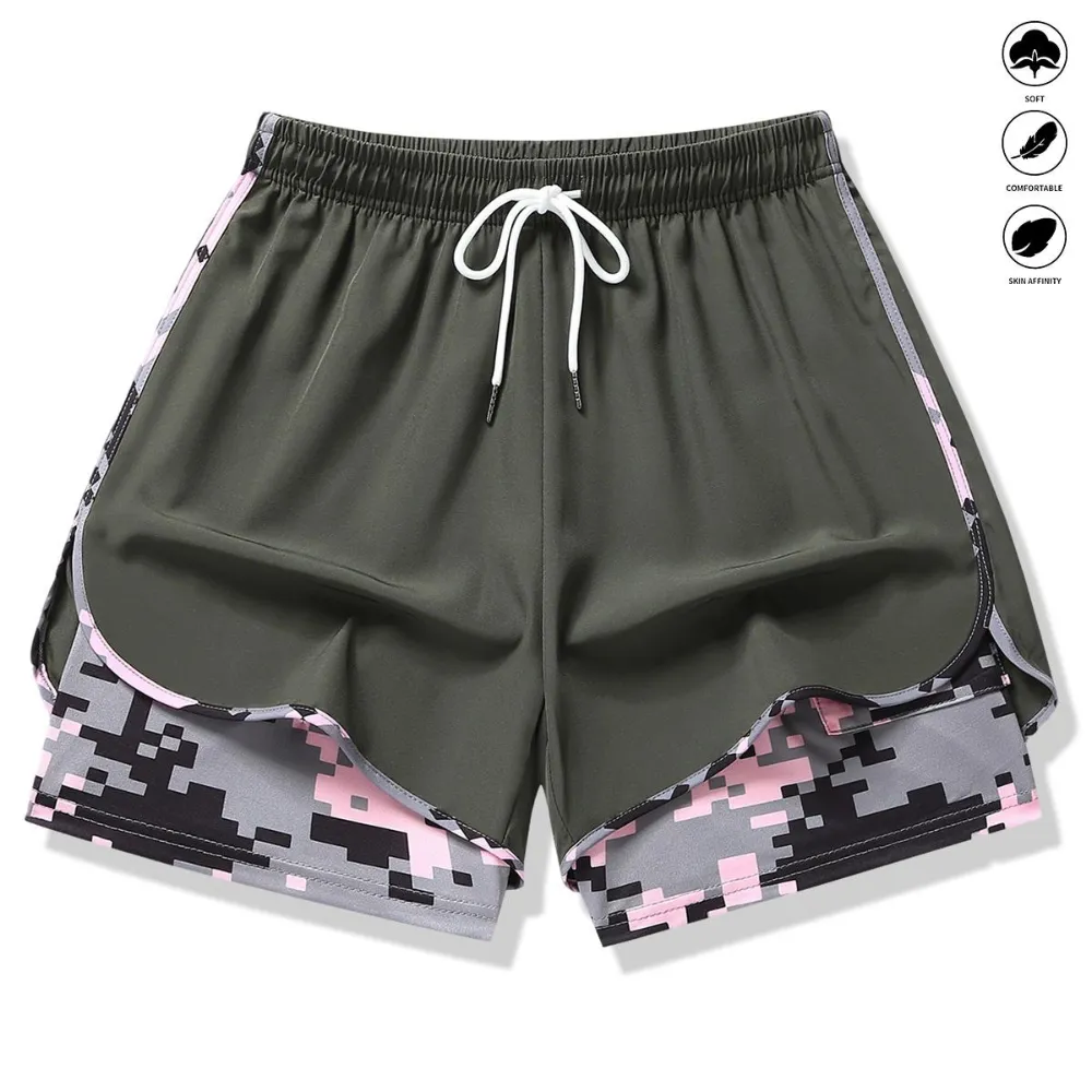 2-in-1 High Waist Athletic Shorts – Quick-Dry Summer Activewear
