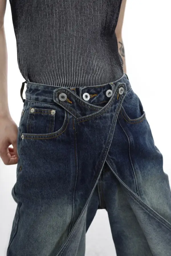 Flared Bleached Washed Jeans