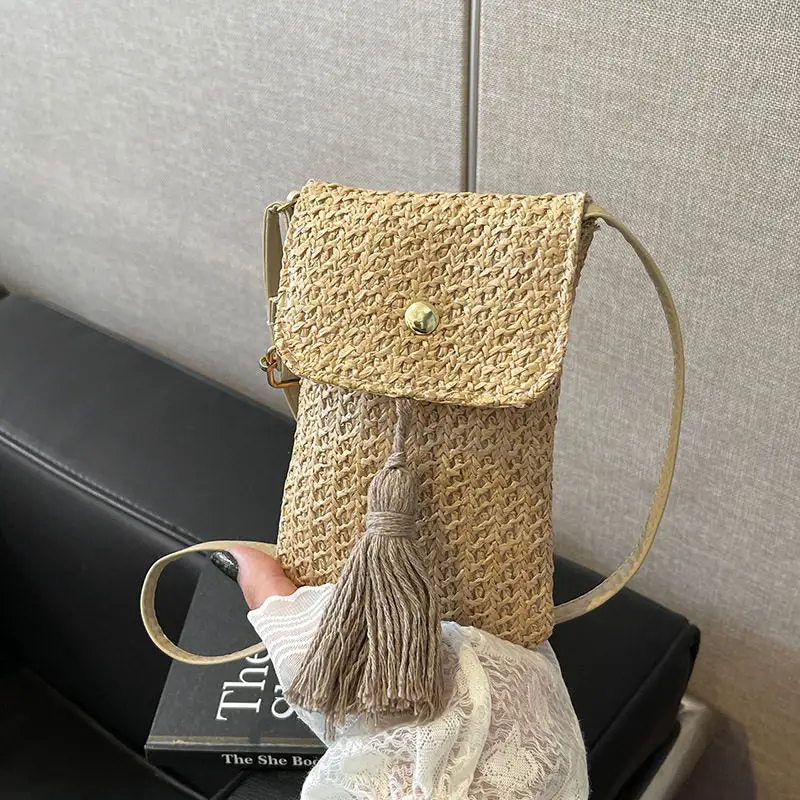 Straw Woven Fringed Casual Shoulder Bag