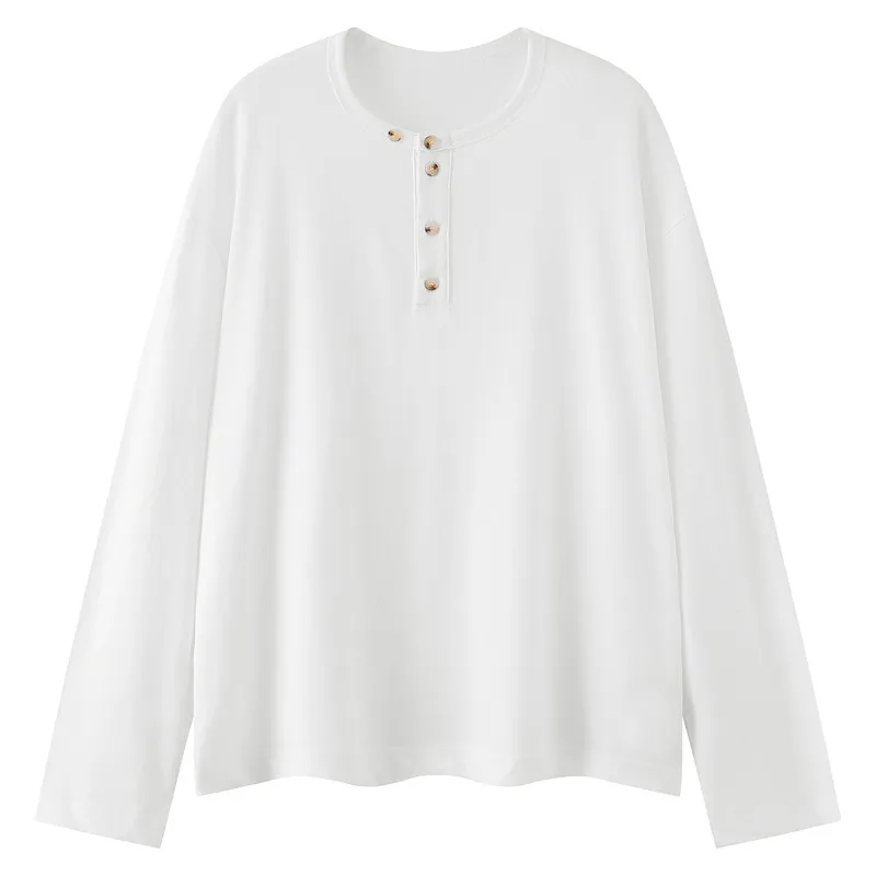 CleanFit Henry Collar Long Sleeve Tee