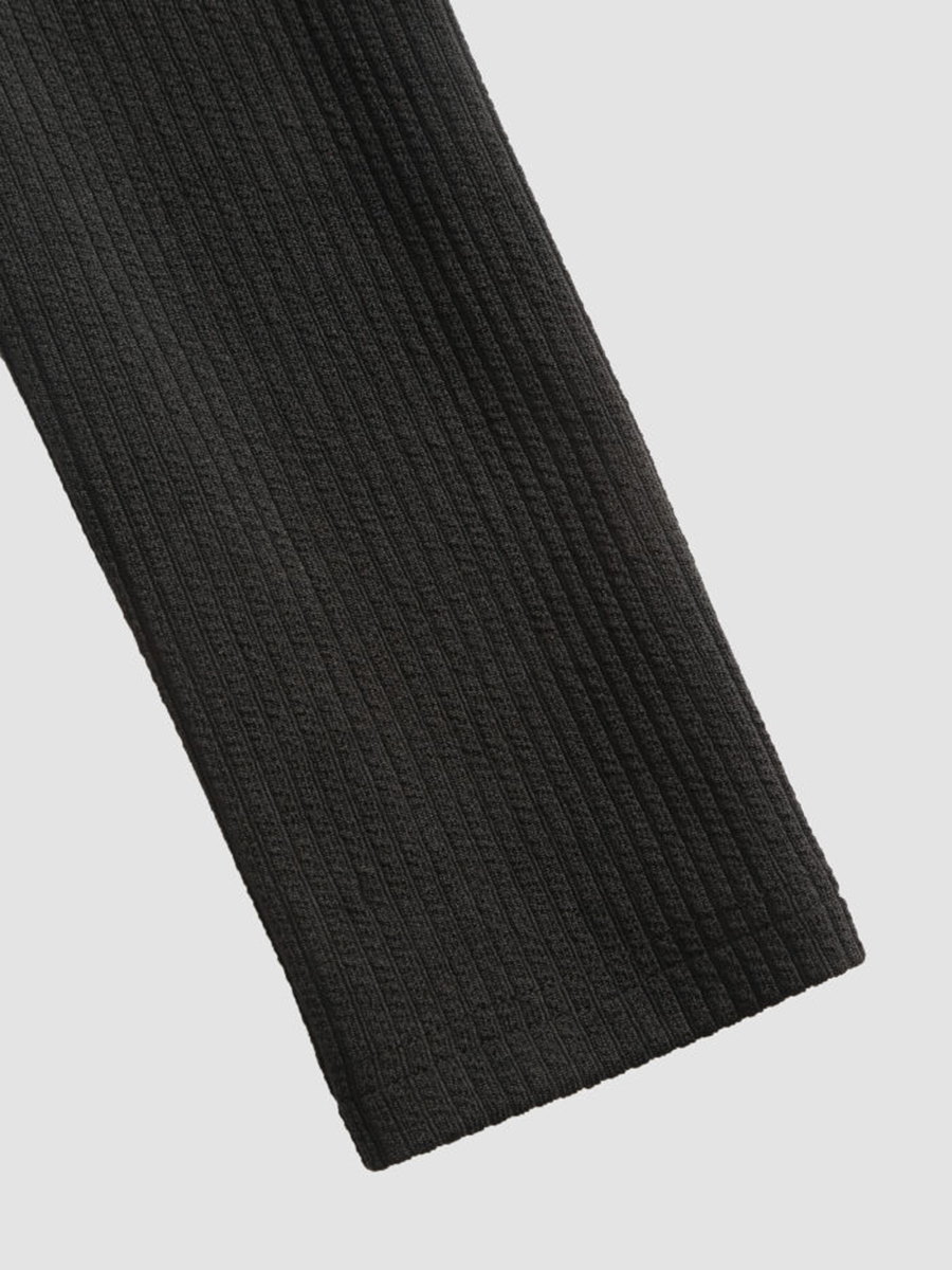 Solid Knitted Crop Top & Wide Leg Trousers Set