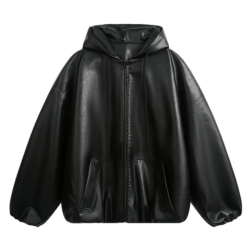 Edgy Solid Leather Jacket