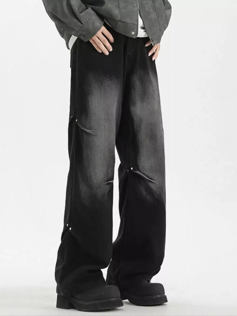 Classic Vintage-Wash Vintage Washed Wide-Leg Denim Jeans