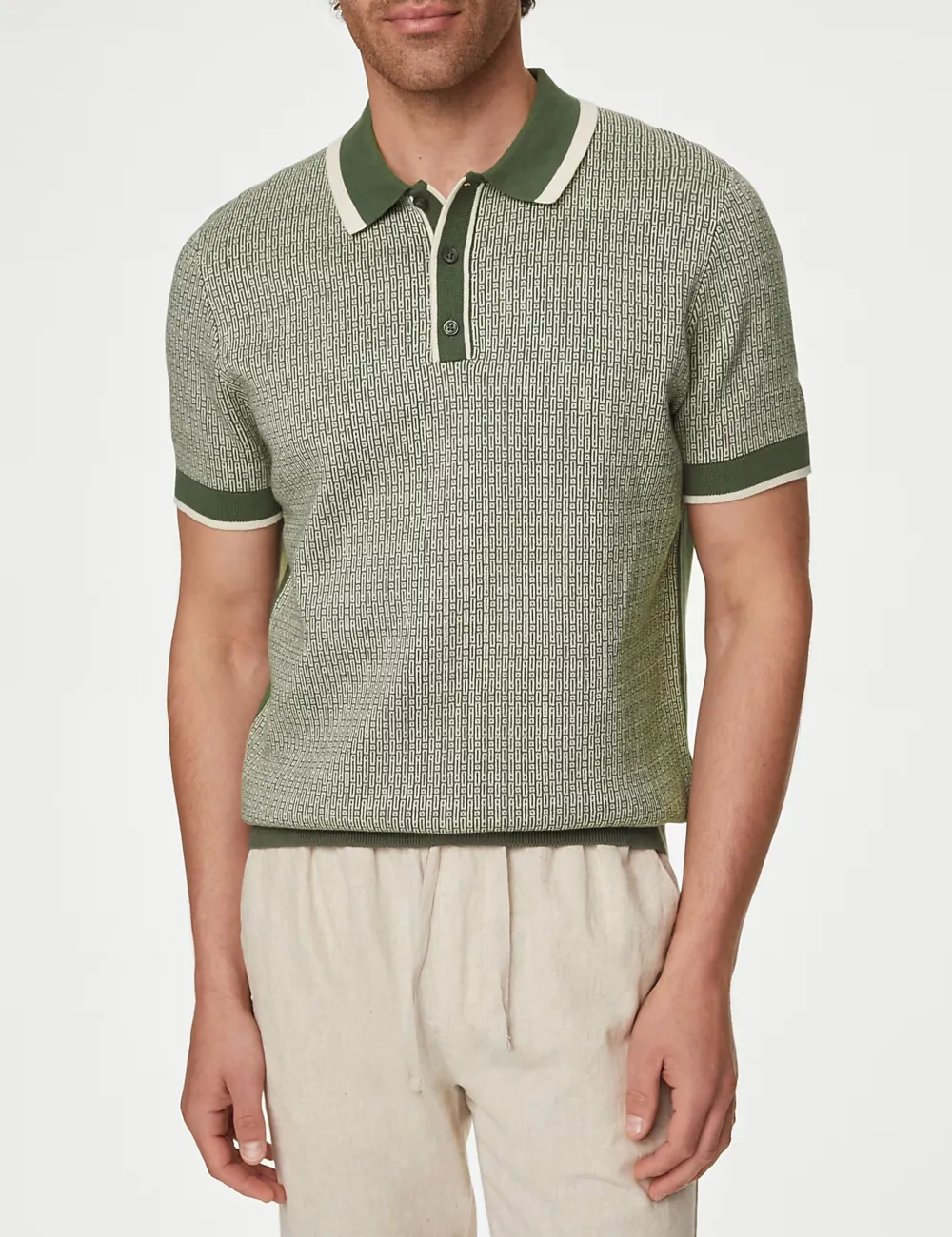 Contrast-Accent Polo Shirt