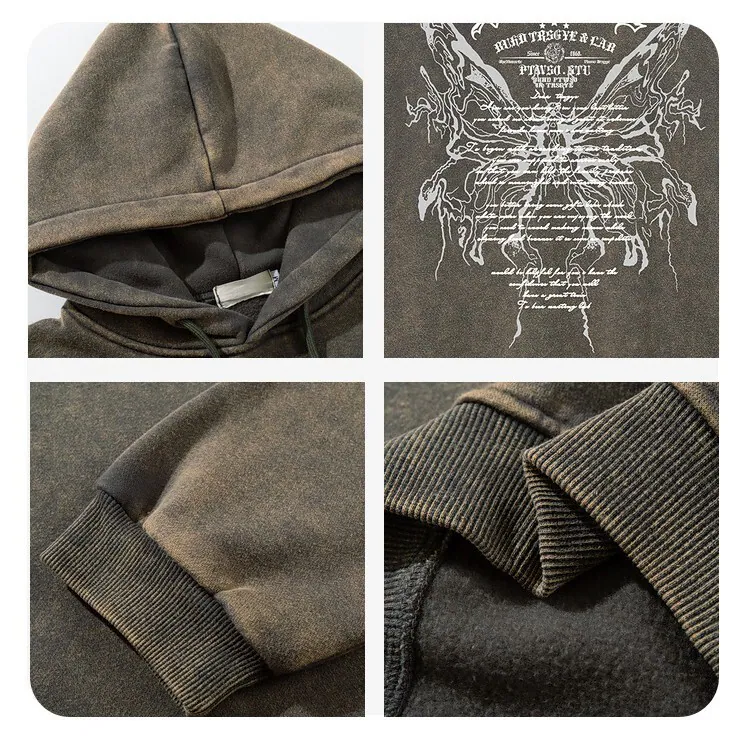 Oversized Vintage Butterfly Hoodie