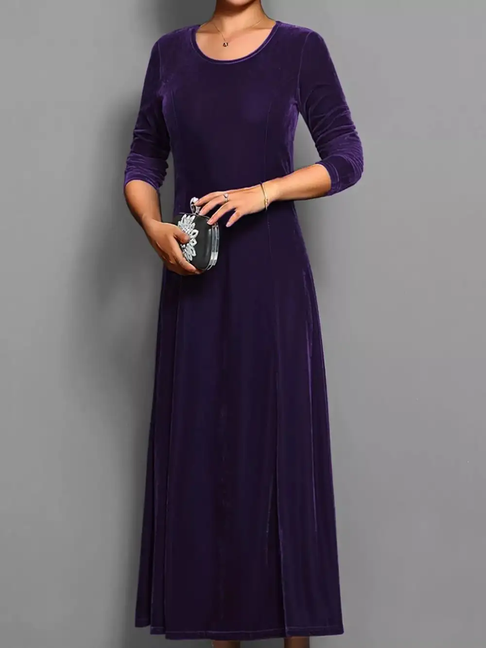 Finish Velvet Long Sleeve Dress