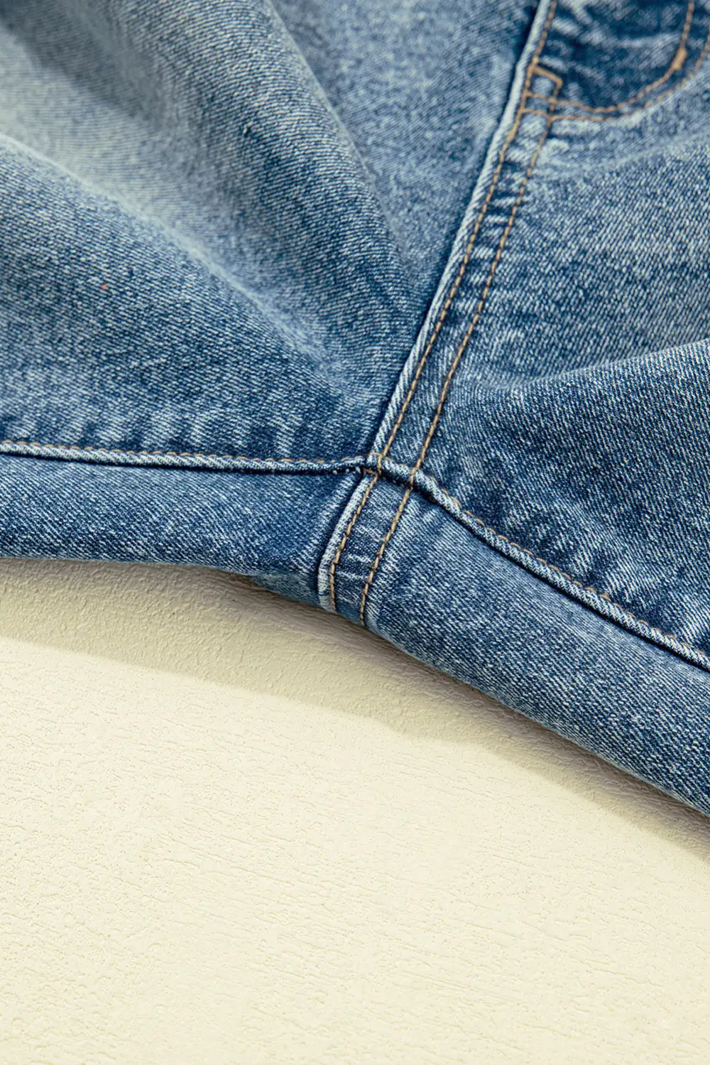 Seam Detail Washed Denim Jeans