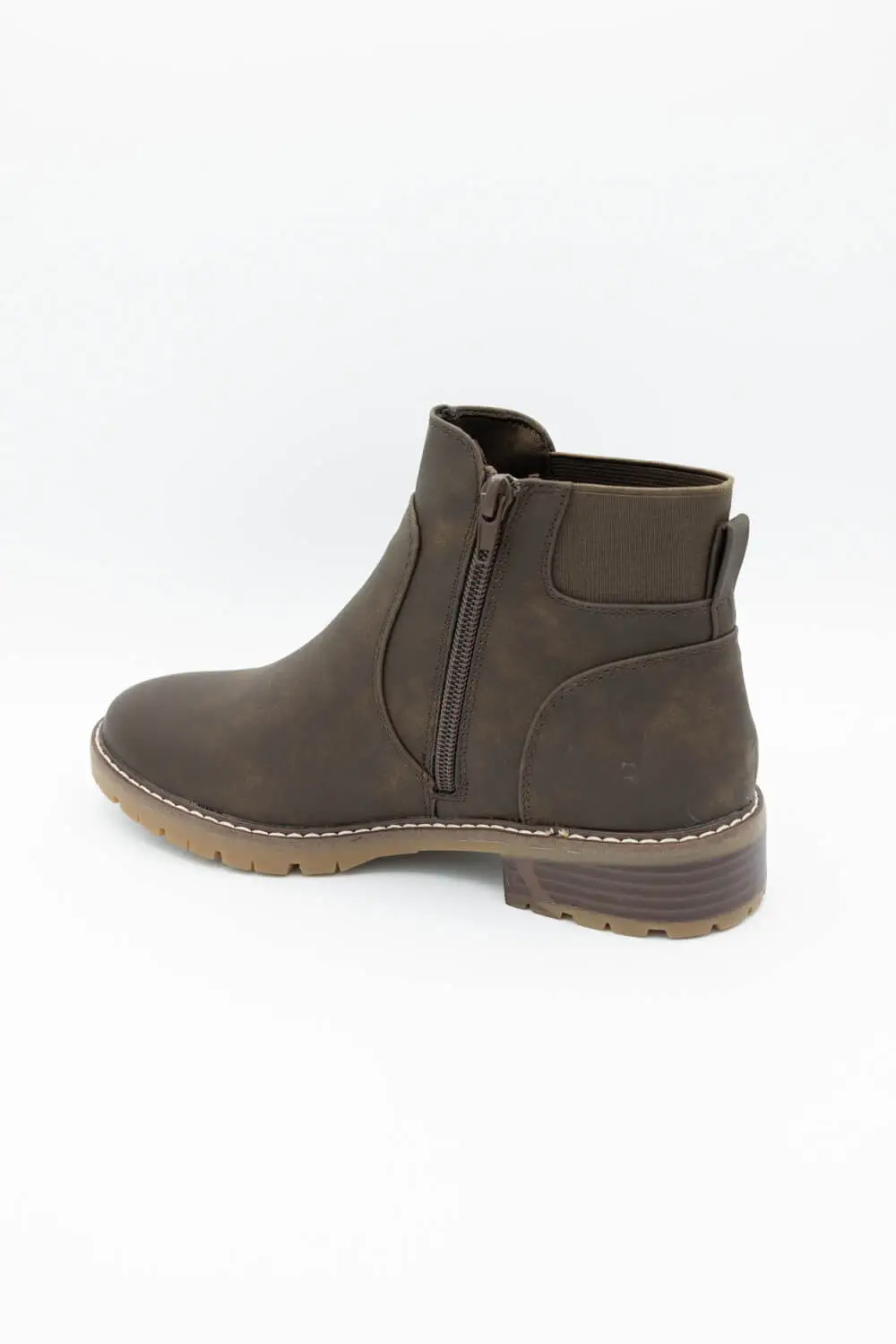 Suede Zip Entry Ankle Bootie